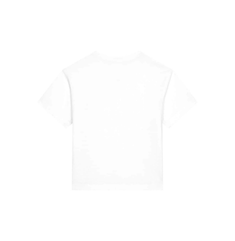 White Dolce & Gabbana Kids T-Shirt with Logo Plaque