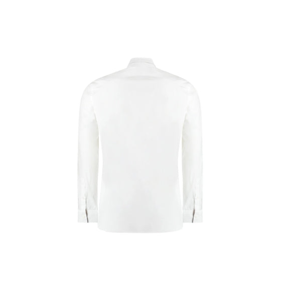 White Slim-Fit Cotton Stretch Shirt