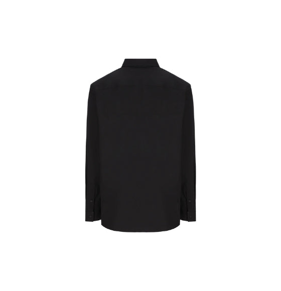 Black Slim-Fit Cotton Stretch Shirt