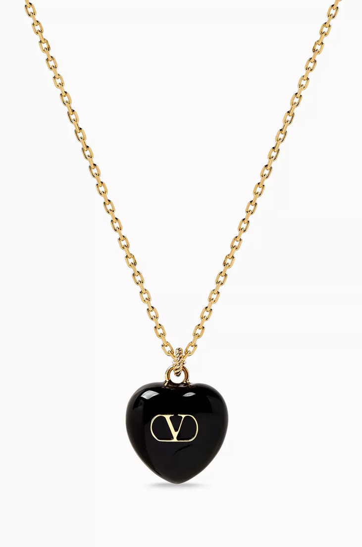 Coeur Royal Necklace in Metal & Enamel