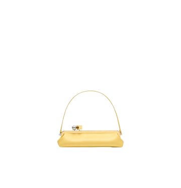 Yellow Salon Clutch Leather Handbag