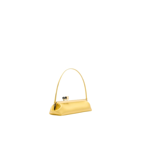 Yellow Salon Clutch Leather Handbag