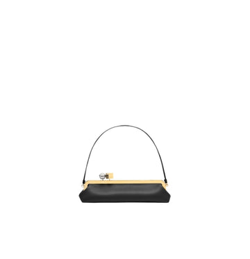 Black Salon Clutch Leather Handbag