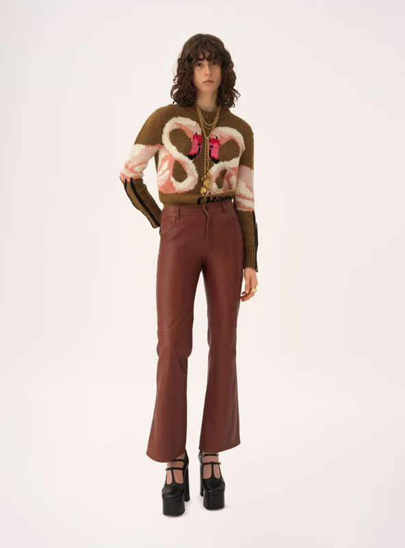 Crew-neck logo sweater in a wool knit