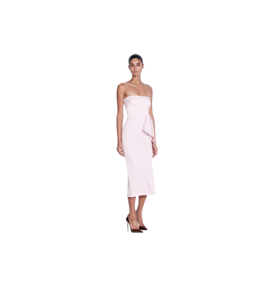 Strapless Dress in Satin Crepe Pink