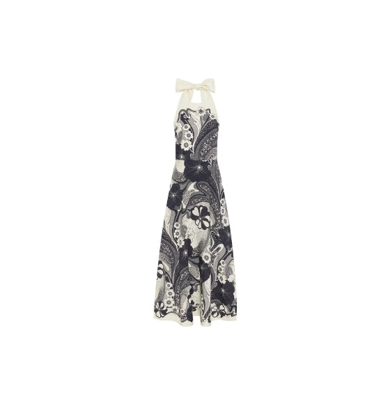 Navy Mickey Floral Midi Dress