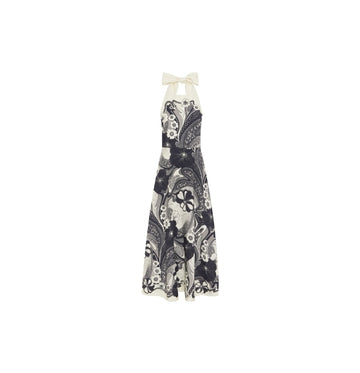 Navy Mickey Floral Midi Dress