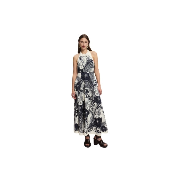 Navy Mickey Floral Midi Dress