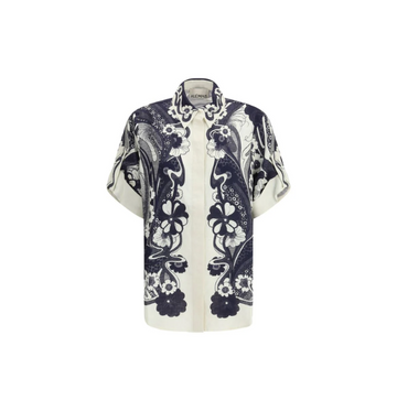 Navy Mickey Floral Linen Shirt
