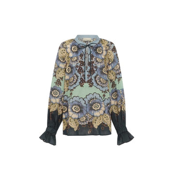 Blue Madalena Floral Top