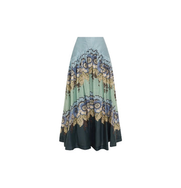 Blue Madalena Floral Skirt