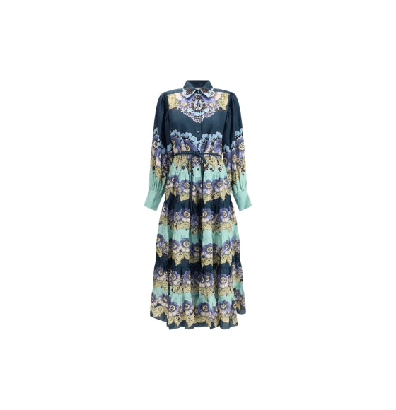 Blue Madalena Floral Shirtdress