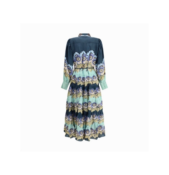 Blue Madalena Floral Shirtdress