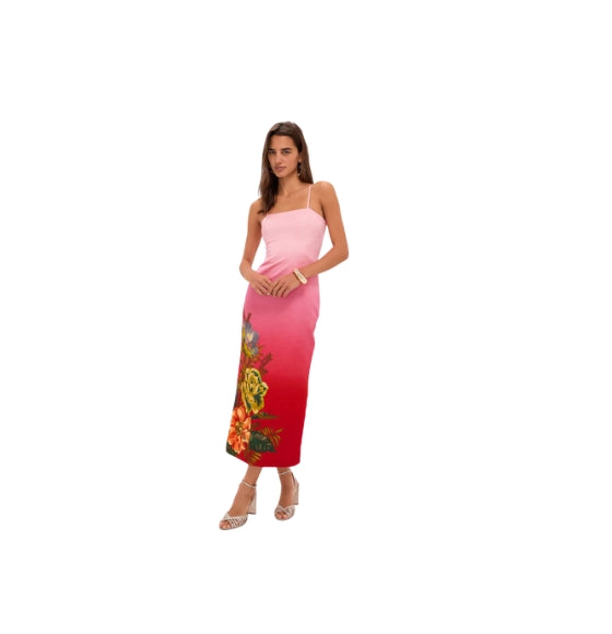 Pink Ombre Inez Midi Dress