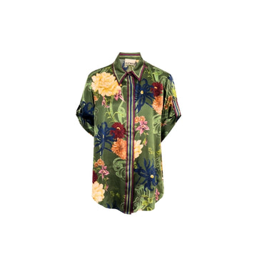 Green Botanical Avery Silk Shirt