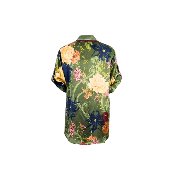 Green Botanical Avery Silk Shirt