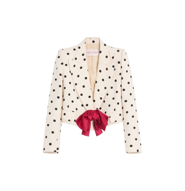 Ivory Plusdepois Silk Cropped Blazer - RUNWAY