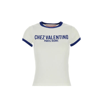 White Chez Valentino Slim Fit Cotton T-shirt