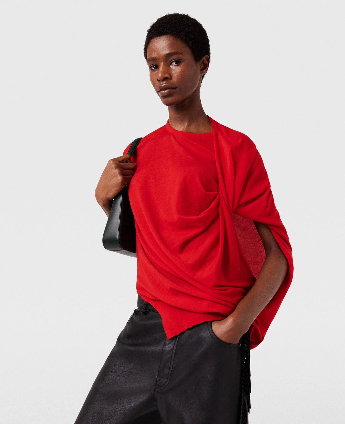 Red Stella McCartney Asymmetric Draped Top