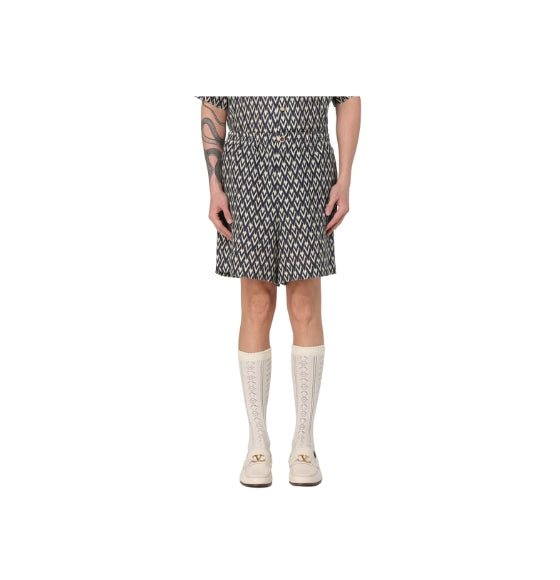 Toute la V Print Linen Bermuda Shorts