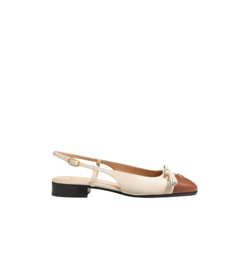 Beige Valet Du Roi Slingback Ballerina Flat