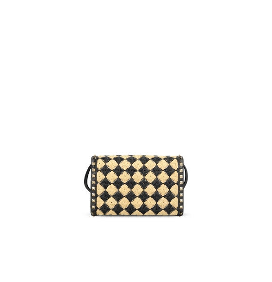 Black & Natural Small Rockstud Shoulder Bag