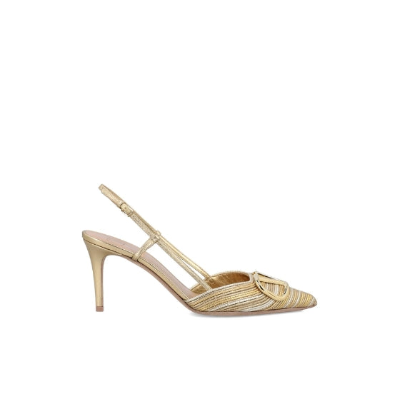 Gold & Silver Vlogo Signature Slingbacks