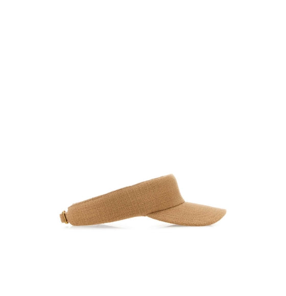 Beige V-Logo Plaque-Embellished Cotton Canvas Visor