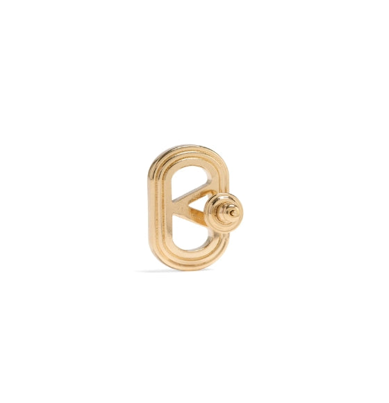 Gold Ovalette Signature V-Logo Metallic Earrings