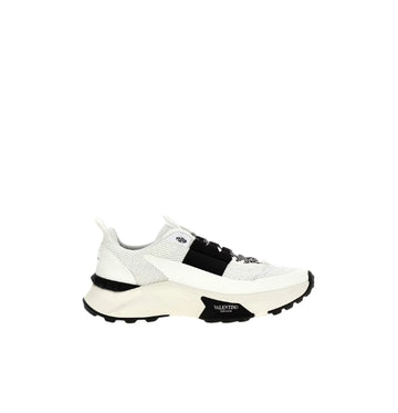White & Black Studs Detailed True Act Sneakers
