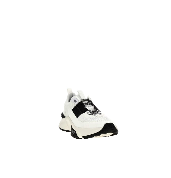 White & Black Studs Detailed True Act Sneakers