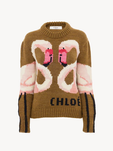 Crew-neck logo sweater in a wool knit