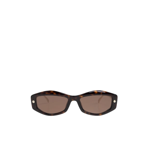 Brown & Tortoise Shell Alexander McQueen Sunglasses