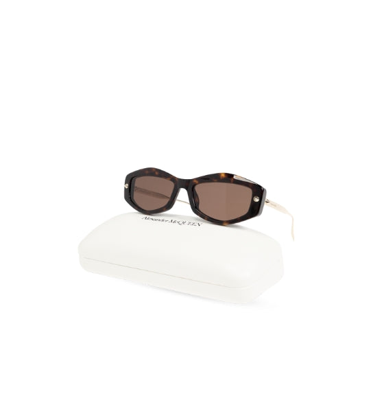 Brown & Tortoise Shell Alexander McQueen Sunglasses