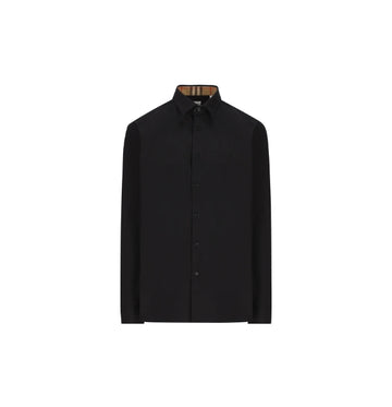 Black Slim-Fit Cotton Stretch Shirt