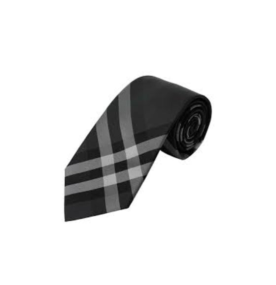 Charcoal Gray & Black Nova Silk Tie
