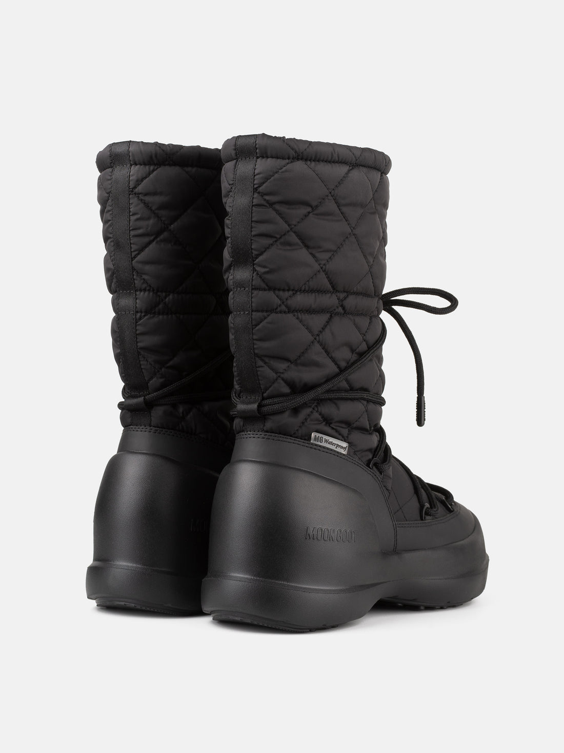 MEZZALUNA BLACK QUILTED HIGH BOOTS