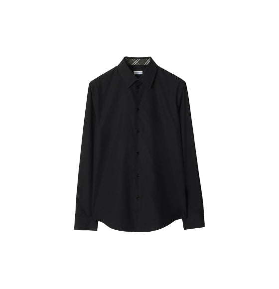Black Long Sleeved Classic Cotton Shirt
