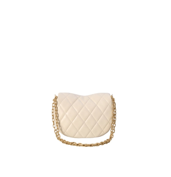 White Rocking Horse Quilted Leather Cross-Body Bag