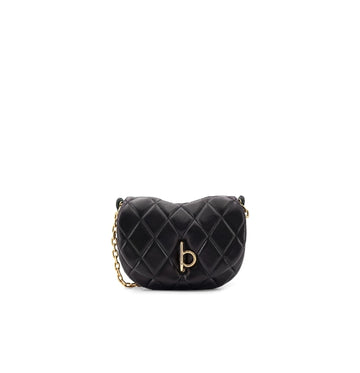 Black Rocking Horse Quilted Leather Cross-Body Bag