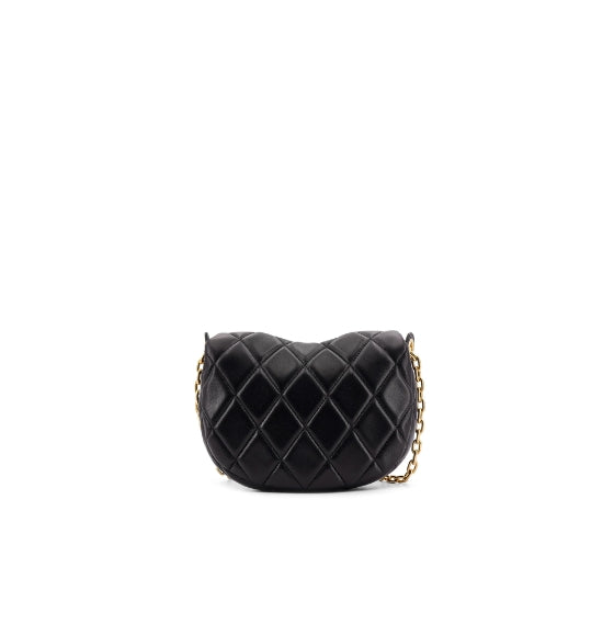 Black Rocking Horse Quilted Leather Cross-Body Bag