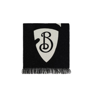 Black Wool Logo Scarf