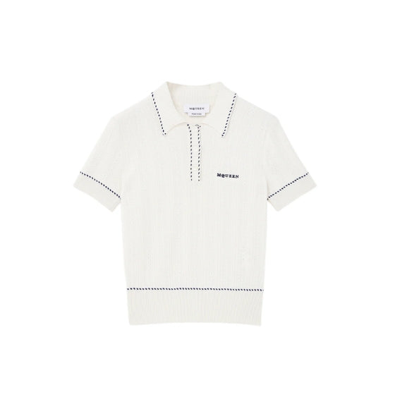 Ivory Knitted Polo Shirt