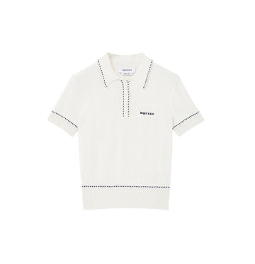 Ivory Knitted Polo Shirt