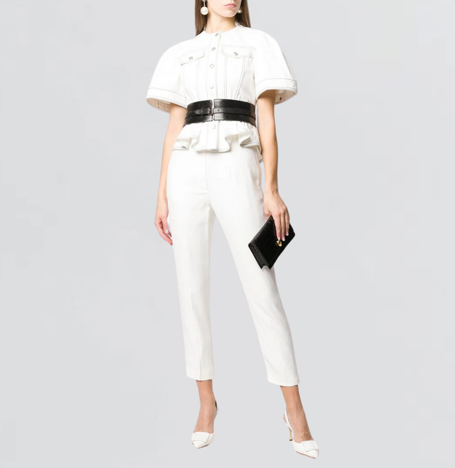 Pink Creased Trousers by Alexander McQueen