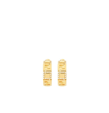 Gold Forever Fendi Logo Hoop Earrings