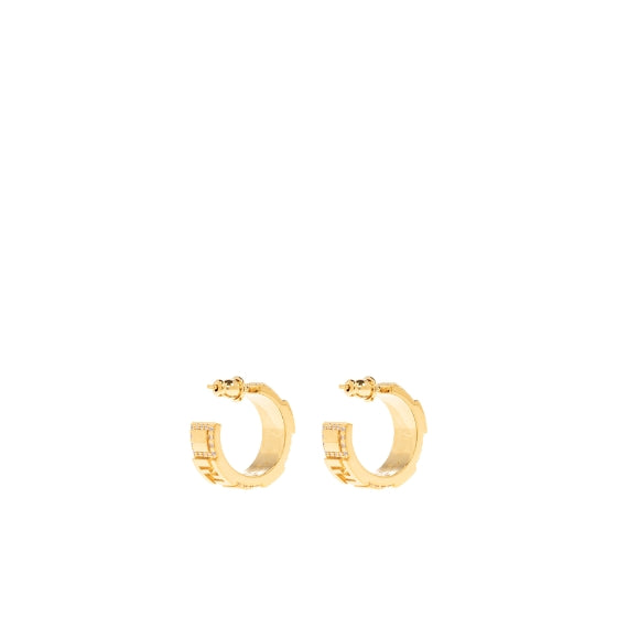 Gold Forever Fendi Logo Hoop Earrings