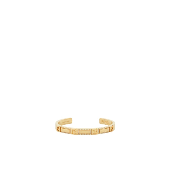 Gold Forever Fendi Logo Rigid Bracelet