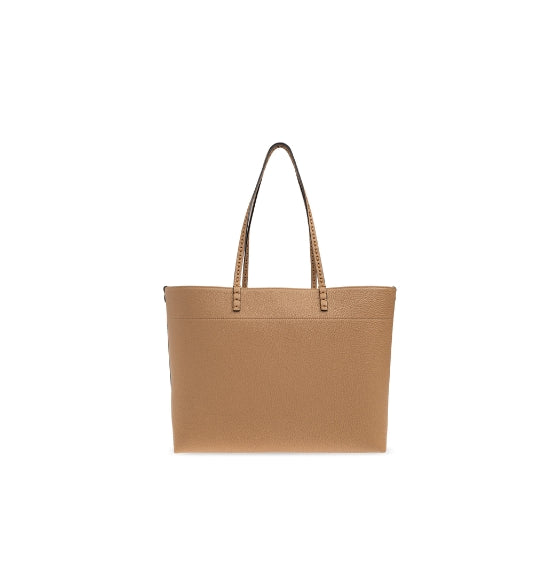 Beige Medium Roll Shopper Bag