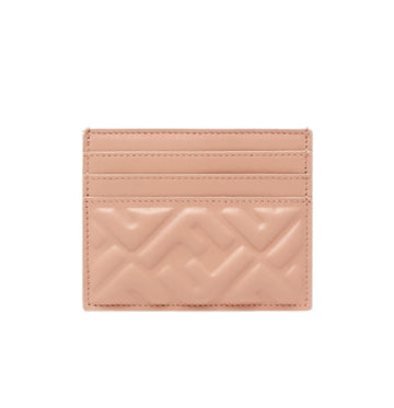 Pink FF Motif Embossed Baguette Card Holder